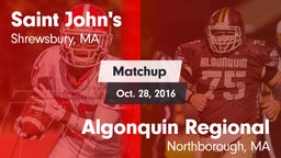 Matchup: St. John's High vs. Algonquin Regional  2016