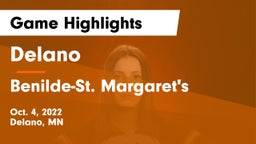 Delano  vs Benilde-St. Margaret's  Game Highlights - Oct. 4, 2022