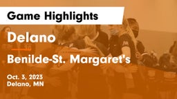 Delano  vs Benilde-St. Margaret's  Game Highlights - Oct. 3, 2023