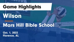Wilson  vs Mars Hill Bible School Game Highlights - Oct. 1, 2022