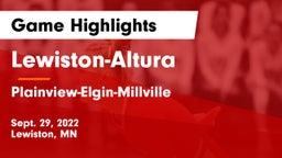 Lewiston-Altura  vs Plainview-Elgin-Millville  Game Highlights - Sept. 29, 2022