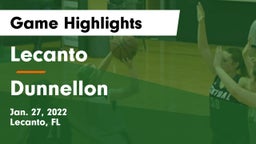 Lecanto  vs Dunnellon  Game Highlights - Jan. 27, 2022