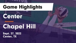 Center  vs Chapel Hill  Game Highlights - Sept. 27, 2022