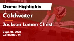 Coldwater  vs Jackson Lumen Christi Game Highlights - Sept. 21, 2022