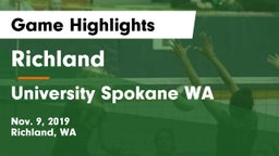 Richland  vs University  Spokane WA Game Highlights - Nov. 9, 2019