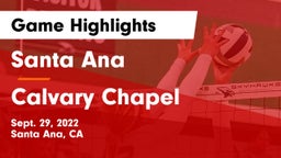 Santa Ana  vs Calvary Chapel  Game Highlights - Sept. 29, 2022