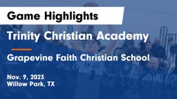 Trinity Christian Academy vs Grapevine Faith Christian School Game Highlights - Nov. 9, 2023