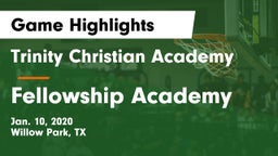 Trinity Christian Academy vs Fellowship Academy  Game Highlights - Jan. 10, 2020