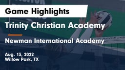 Trinity Christian Academy vs Newman International Academy  Game Highlights - Aug. 13, 2022