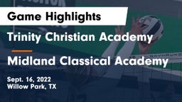 Trinity Christian Academy vs Midland Classical Academy Game Highlights - Sept. 16, 2022