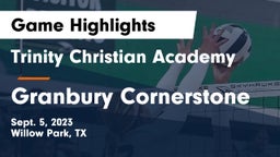 Trinity Christian Academy vs Granbury Cornerstone Game Highlights - Sept. 5, 2023
