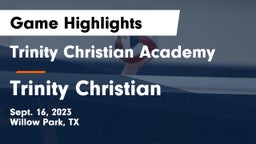 Trinity Christian Academy vs Trinity Christian  Game Highlights - Sept. 16, 2023