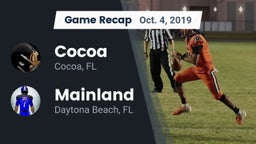 Recap: Cocoa  vs. Mainland  2019