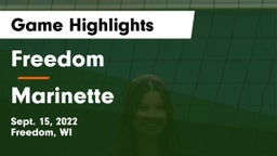 Freedom  vs Marinette Game Highlights - Sept. 15, 2022