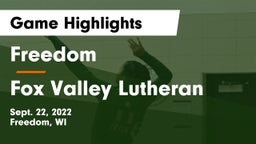 Freedom  vs Fox Valley Lutheran  Game Highlights - Sept. 22, 2022