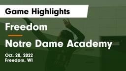 Freedom  vs Notre Dame Academy Game Highlights - Oct. 20, 2022