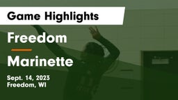 Freedom  vs Marinette  Game Highlights - Sept. 14, 2023