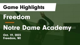 Freedom  vs Notre Dame Academy Game Highlights - Oct. 19, 2023