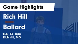 Rich Hill  vs Ballard Game Highlights - Feb. 24, 2020