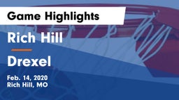Rich Hill  vs Drexel  Game Highlights - Feb. 14, 2020