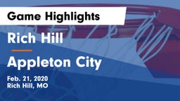 Rich Hill  vs Appleton City  Game Highlights - Feb. 21, 2020