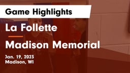 La Follette  vs Madison Memorial  Game Highlights - Jan. 19, 2023