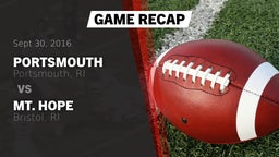 Recap: Portsmouth  vs. Mt. Hope  2016