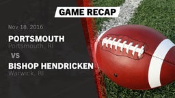 Recap: Portsmouth  vs. Bishop Hendricken  2016