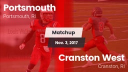 Matchup: Portsmouth vs. Cranston West  2017