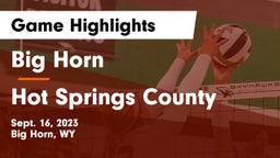Big Horn  vs Hot Springs County  Game Highlights - Sept. 16, 2023