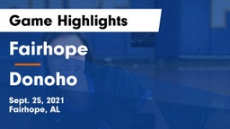 Fairhope  vs Donoho  Game Highlights - Sept. 25, 2021