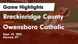 Breckinridge County  vs Owensboro Catholic Game Highlights - Sept. 29, 2022