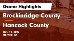 Breckinridge County  vs Hancock County  Game Highlights - Oct. 11, 2022