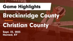 Breckinridge County  vs Christian County  Game Highlights - Sept. 23, 2023