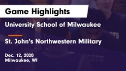 University School of Milwaukee vs St. John's Northwestern Military  Game Highlights - Dec. 12, 2020