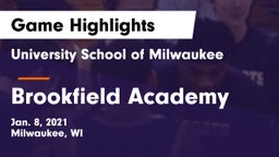 University School of Milwaukee vs Brookfield Academy  Game Highlights - Jan. 8, 2021