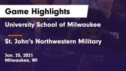 University School of Milwaukee vs St. John's Northwestern Military  Game Highlights - Jan. 25, 2021