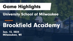 University School of Milwaukee vs Brookfield Academy  Game Highlights - Jan. 13, 2024