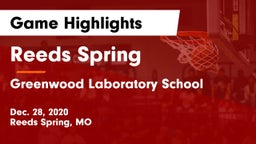 Reeds Spring  vs Greenwood Laboratory School  Game Highlights - Dec. 28, 2020