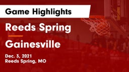 Reeds Spring  vs Gainesville  Game Highlights - Dec. 3, 2021