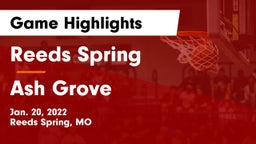 Reeds Spring  vs Ash Grove  Game Highlights - Jan. 20, 2022