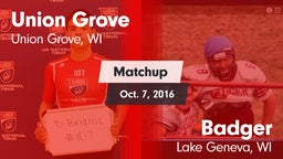Matchup: Union Grove High vs. Badger  2016