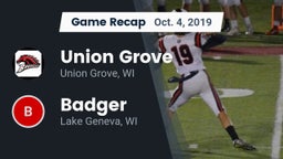 Recap: Union Grove  vs. Badger  2019