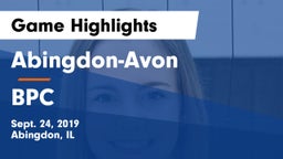 Abingdon-Avon  vs BPC Game Highlights - Sept. 24, 2019
