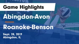 Abingdon-Avon  vs Roanoke-Benson Game Highlights - Sept. 28, 2019