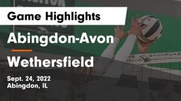Abingdon-Avon  vs Wethersfield  Game Highlights - Sept. 24, 2022