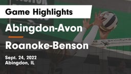 Abingdon-Avon  vs Roanoke-Benson Game Highlights - Sept. 24, 2022