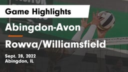 Abingdon-Avon  vs Rowva/Williamsfield  Game Highlights - Sept. 28, 2022