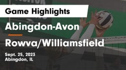 Abingdon-Avon  vs Rowva/Williamsfield  Game Highlights - Sept. 25, 2023