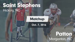 Matchup: Saint Stephens High vs. Patton  2016